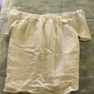 Off the shoulder white short sleeve top